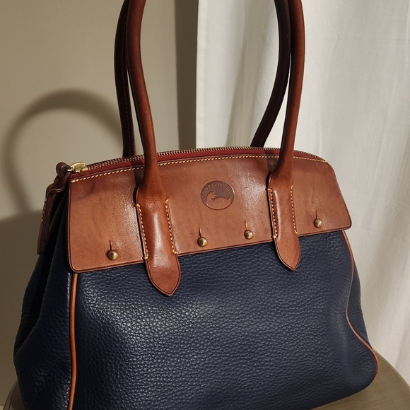 DOONEY & BOURKE Pebble Grain and Vachetta Leather Large Satchel EUC - Picture 2 of 14